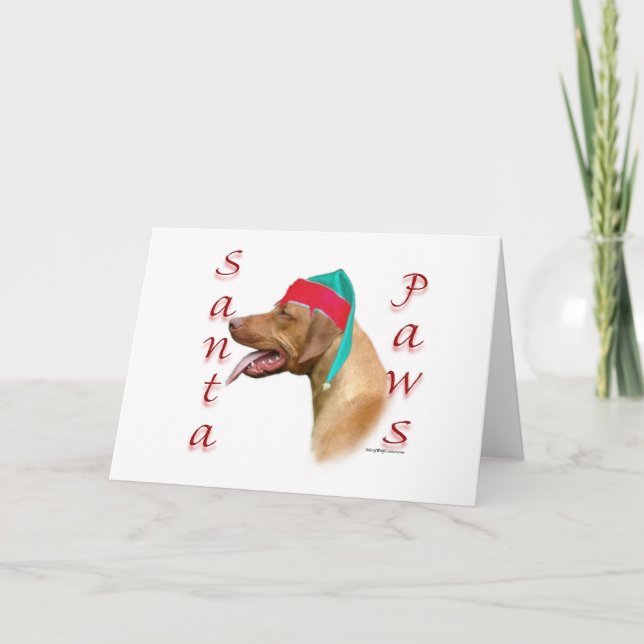 Rhodesian Ridgeback Santa Paws Holiday Card (Front)
