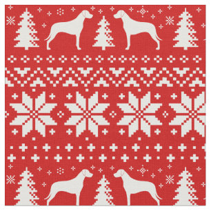 Rhodesian Ridgeback Silhouettes Christmas Pattern Fabric