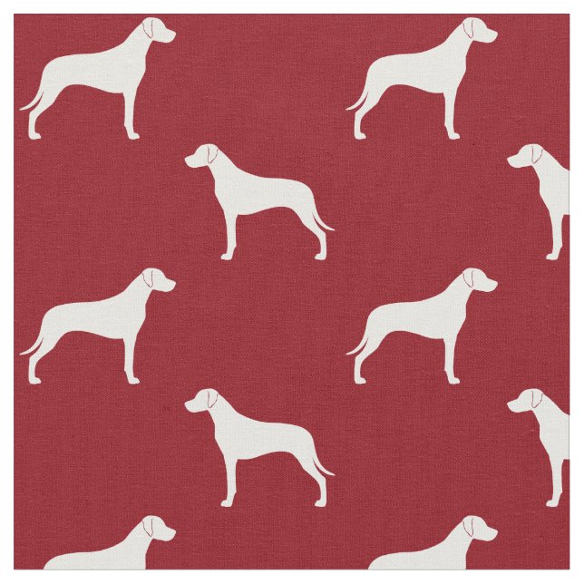 Rhodesian Ridgeback Silhouettes Pattern Fabric (Close Up)