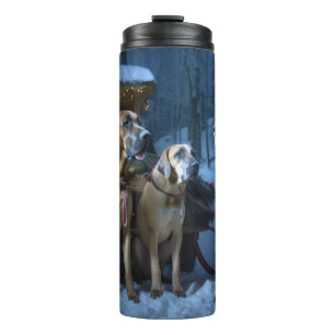 Rhodesian Ridgeback Snowy Sleigh Christmas Decor Thermal Tumbler