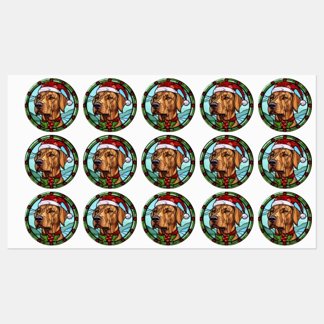 Rhodesian Ridgeback Stained Glass Christmas (Sheet)