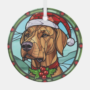 Rhodesian Ridgeback Stained Glass Christmas Tree Decoration