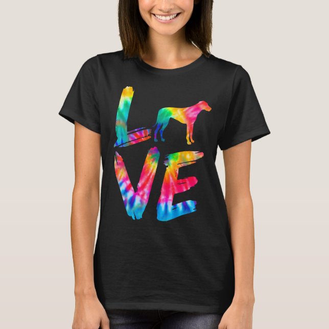 Rhodesian Ridgeback Tie Dye Love Dog Mum Dad T-Shirt (Front)