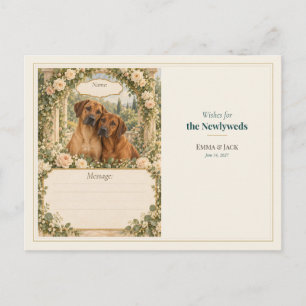 Rhodesian Ridgeback Wedding Guest Book Wishes Postcard
