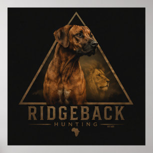 Rhodesian Ridgeback with Lion    Poster