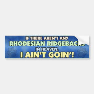 Rhodesian Ridgebacks in Heaven Bumper Sticker