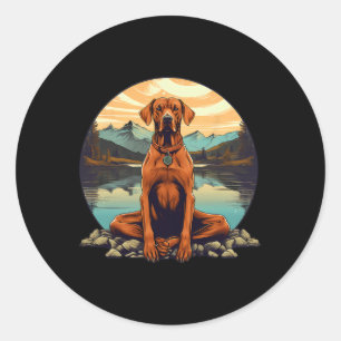 Rhodesian Ridgeck Dog Meditation Yoga  Classic Round Sticker
