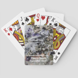 Rhodochrosite Pyrite Fluorite Quartz Tourmaline  Playing Cards