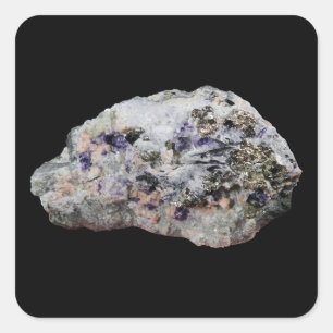 Rhodochrosite Pyrite Fluorite Tourmaline  Square Sticker