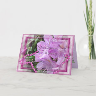 Rhododendron and Pearls 2 - customise any occasion Card