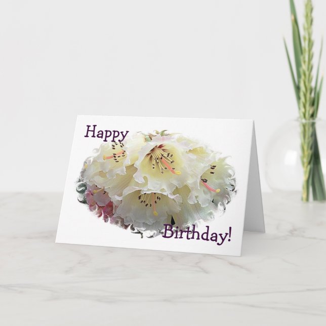 Rhododendron Birthday Card (Front)