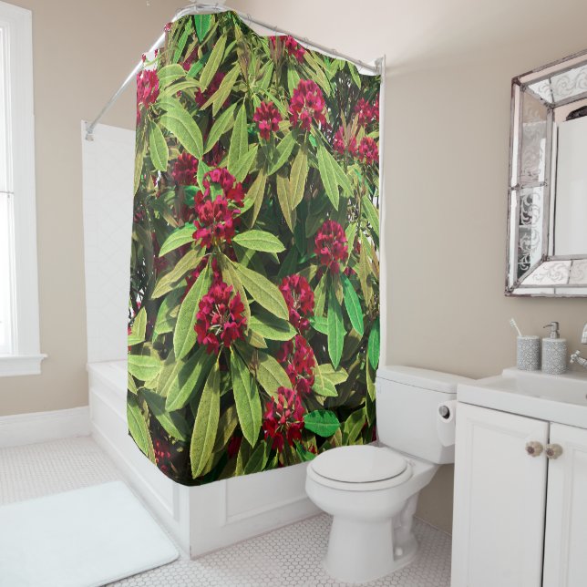 Rhododendron Bloom Shower Curtain (In Situ)