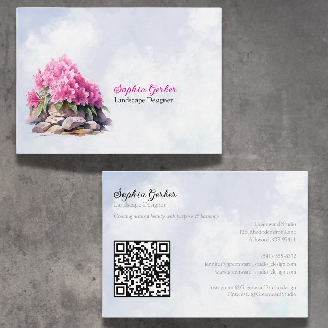 Rhododendron garden and landscape professions business card (Creator Uploaded)
