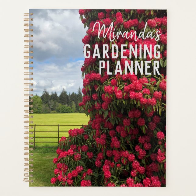 Rhododendron in Bloom. Gardening Notebook Planner (Front)