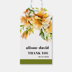 Rhododendron orange yellow flowers fall wedding gift tags