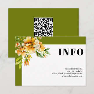 Rhododendron orange yellow flowers wedding enclosure card