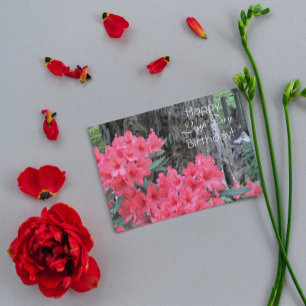 Rhododendrons Floral Leap Day Birthday Card