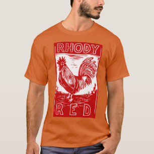 Rhody Red Rooster original handcarved linocut desi T-Shirt
