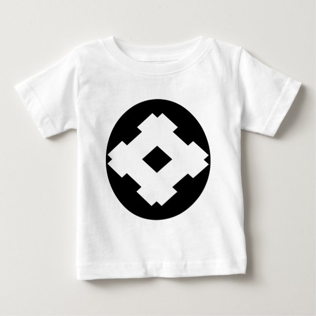 Rhombic well frame in rice cake baby T-Shirt (Front)