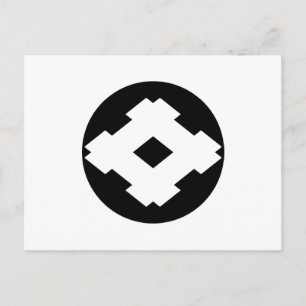Rhombic well frame in rice cake postcard