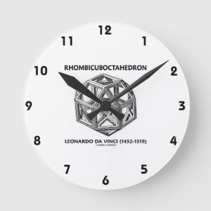 Rhombicuboctahedron (Leonardo da Vinci) Round Clock