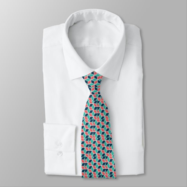 rhombus and cubes 3D Tie (Tied)