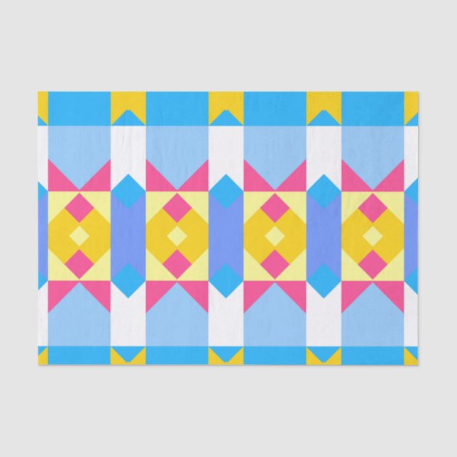 Rhombus and other shapes abstract design tissue paper (Front)
