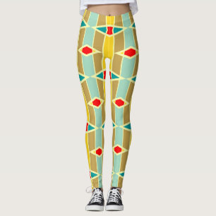 Rhombus and other shapes pattern leggings
