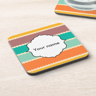 Rhombus rows abstract design coaster