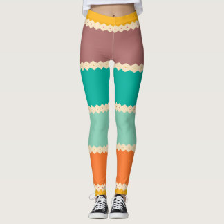 Rhombus rows abstract design leggings