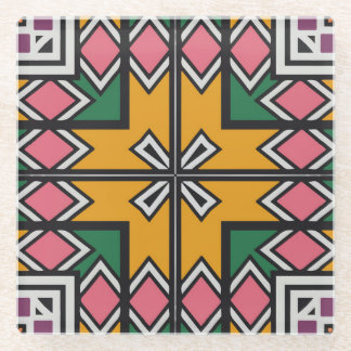 Rhombus squares and a cross glass coaster