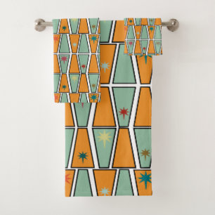 Rhombuses with Starbursts Bath Towel Set