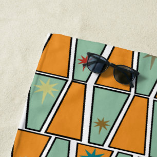 Rhombuses with Starbursts Beach Towel