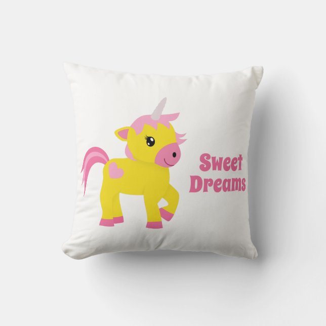 Rhubarb and Custard Unicorn Cushion (Front)