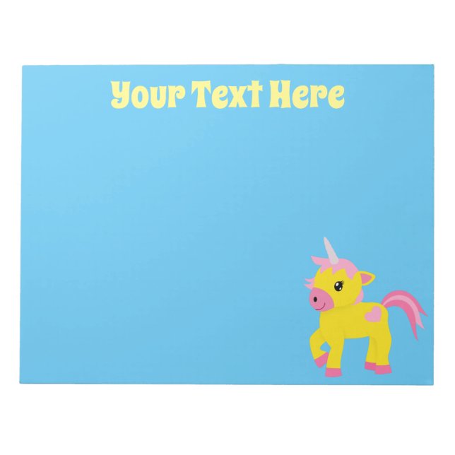 Rhubarb & Custard Unicorn Notepad (Front)