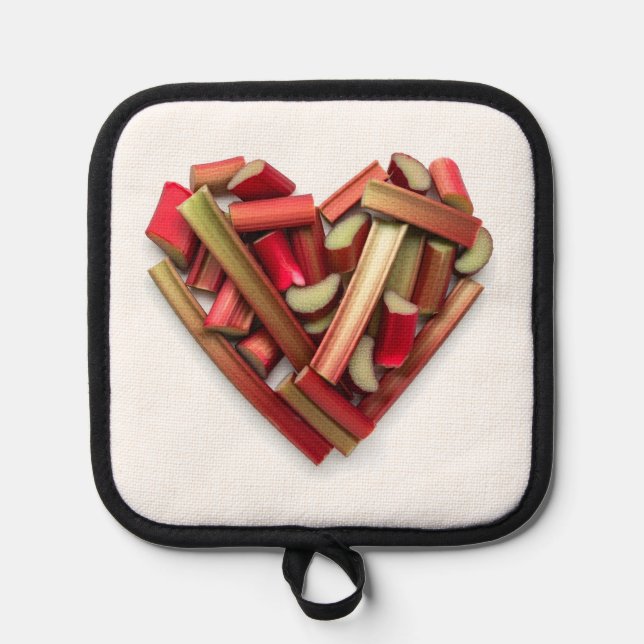 Rhubarb Heart Pot Holder (Front)