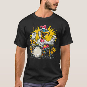 Rhythm Chicken With Drums For Drummer T-Shirt