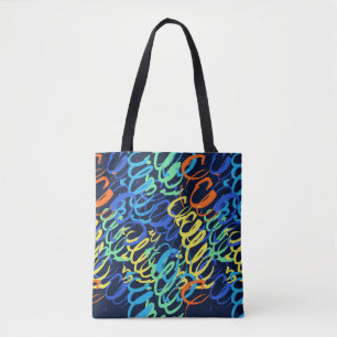 Rhythm & Colour" Hand-Painted Abstract Tote Bag