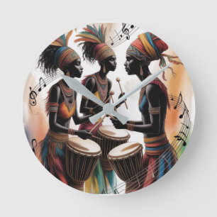 ✨Rhythm Drum Music Artistic Design Round Clock