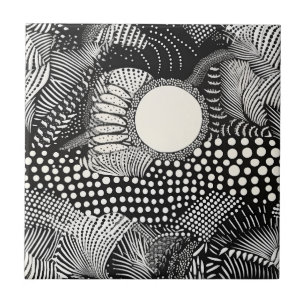 Rhythm in Black and White – Abstract Monochrome 1 Tile