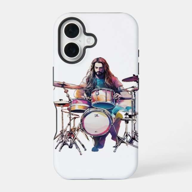 Rhythm in Motion: Drummer Performance Post iPhone 16 Case (Back)
