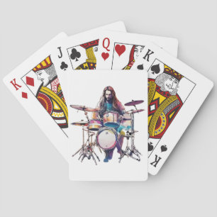 Rhythm in Motion: Drummer Performance Poste Playing Cards