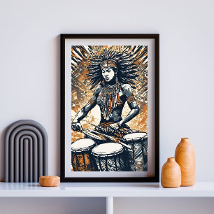 Rhythm of Her Soul – Tribal Queen of the Drum Poster