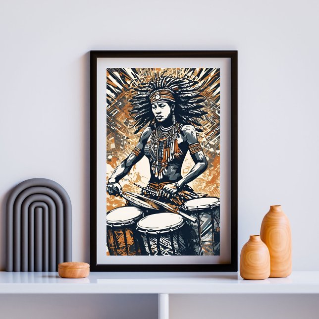 Rhythm of Her Soul – Tribal Queen of the Drum Poster (Creator Uploaded)