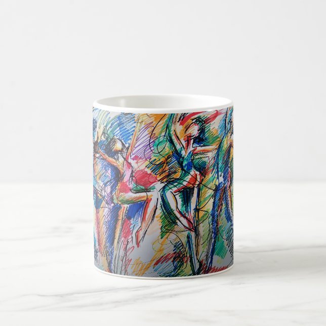 Rhythm of Motion Abstract Dancers Classic Mug (Center)