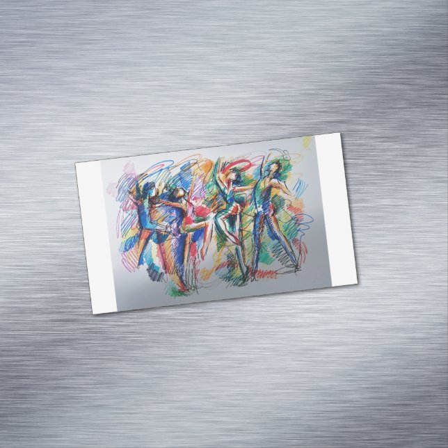 Rhythm of Motion Abstract Dancers Magnetic Card (In Situ)