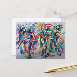 Rhythm of Motion Abstract Dancers Postcard