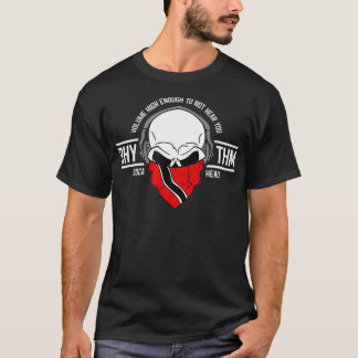 Rhythm Soca Head Skull with Headphones Music Fanat T-Shirt
