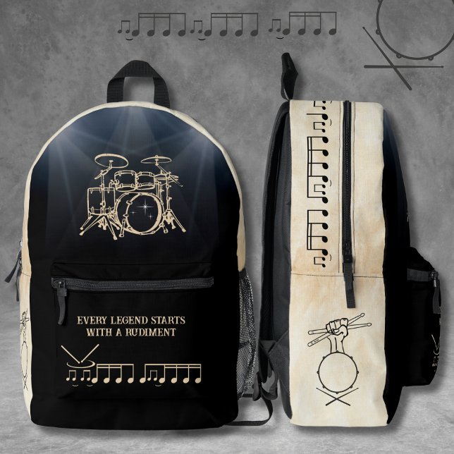 Rhythmic Black and Tan Drummer Backpack (Rhythmic Black and Tan Drummer Backpack)