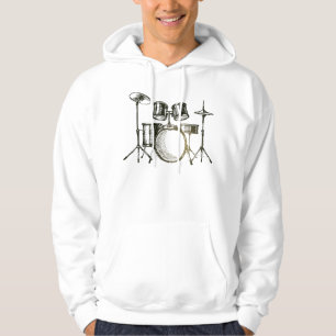 Rhythmic Drum Sketch Hoodie